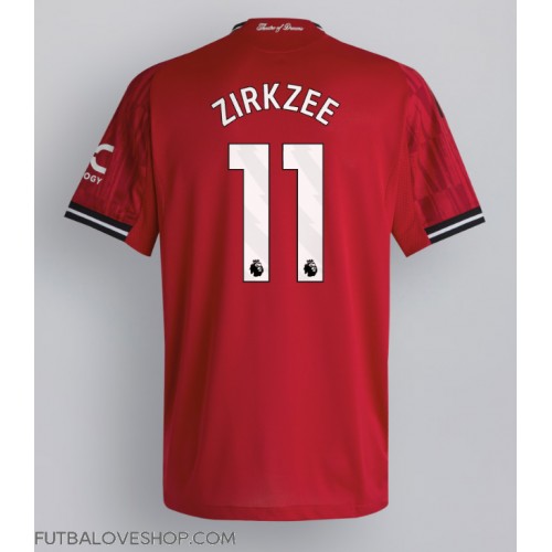 Dres Manchester United Joshua Zirkzee #11 Domáci 2025-26 Krátky Rukáv